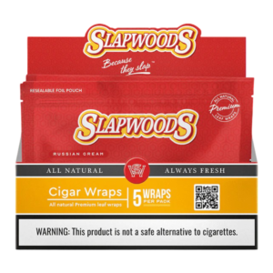SLAPWOODS ALL NATURAL LEAF WRAPS 1PK BOX OF 20 - RUSSIAN CREAM
