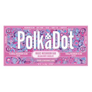 POLKA DOT MAGIC MUSHROOM BLEND CHOCOLATE BAR 500MG - PINK CHEESECAKE