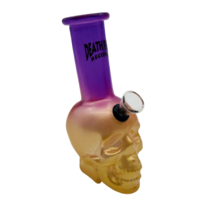 DEATH ROW RECORDS SKULL WATER PIPE 6" BUBBLER - PURPLE GOLD