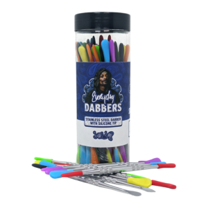 DOGG LBS STAINLESS STEEL DABBER TOOLS WITH SILICONE TIPS JAR OF 50