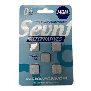 SEVN ALTERNATIVES RAPID RELEASE KRATOM EXTRACT MGM-15 TABLETS 20MG 5CT - ARCTIC ICE