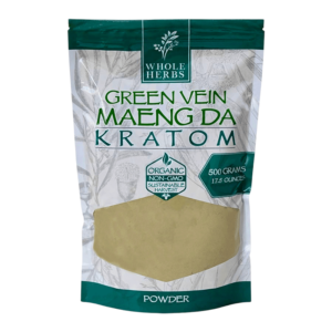 WHOLE HERBS KRATOM POWDER 17.5OZ/500MG - GREEN VEIN MAENG DA