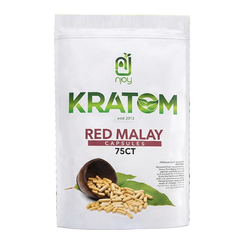 NJOY'S KRATOM CAPSULES 75CT - RED MALAY