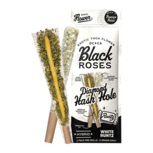 BLACK ROSES DIAMOND HASH HOLE 2G PRE-ROLLS 2PK - WHITE RUNTZ HYBRID