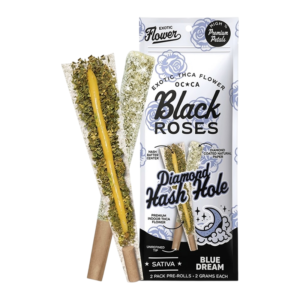 BLACK ROSES DIAMOND HASH HOLE 2G PRE-ROLLS 2PK - BLUE DREAM SATIVA