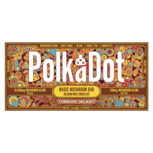 POLKA DOT MAGIC MUSHROOM BLEND CHOCOLATE BAR 500MG - TORRONE DELIGHT