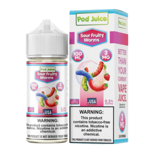 POD JUICE 100ML 0MG - SOUR FRUITY WORMS