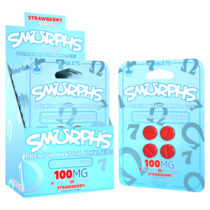 SMURPH'S PREMIUM KRATOM ALKALOIDS 7-HYDROXYMITRAGYNNE 100MG 4CT - STRAWBERRY