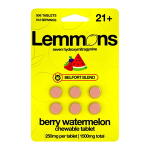 EXODUS LEMMONS BELFORT BLEND 7-HYDROXYMITRAGYNINE CHEWABLE TABLETS 250MG 6CT - BERRY WATERMELON