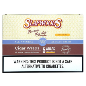SLAPWOODS ALL NATURAL LEAF WRAPS 1PK BOX OF 20 - NATURAL