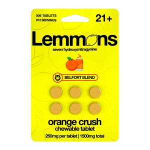 EXODUS LEMMONS BELFORT BLEND 7-HYDROXYMITRAGYNINE CHEWABLE TABLETS 250MG 6CT - ORANGE CRUSH