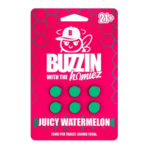 BUZZERS - BUZZIN WITH THE HOMIEZ CAT'S CLAW EXTRACT TABLETS 75MG 6CT - JUICY WATERMELON