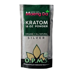 O.P.M.S. SILVER KRATOM POWDER 16OZ - GREEN VEIN MAENG DA