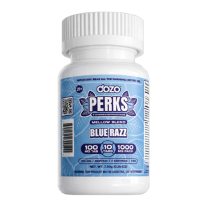 DOZO PERKS 7-HYDROXYMITRAGYNINE TABLETS BOTTLE 100MG 10CT - MELLOW BLEND BLUE RAZZ