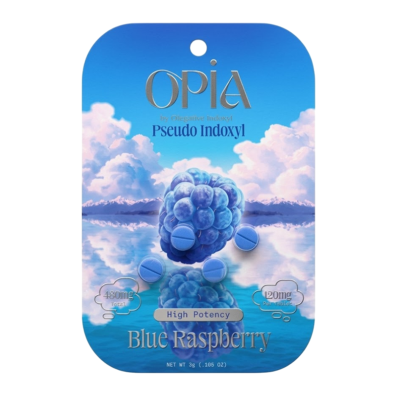 OPIA PSEUDO INDOXYL HIGH POTENCY CHEWABLE TABLETS 120MG 4CT - BLUE RASPBERRY