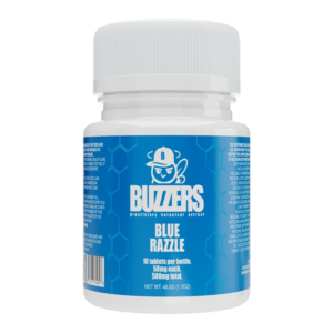 BUZZERS PROPRIETARY BOTANICAL EXTRACT TABLETS BOTTLE 50MG 10CT - BLUE RAZZLE