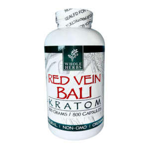 WHOLE HERBS KRATOM CAPSULES 500CT/10.6OZ - RED VEIN BALI