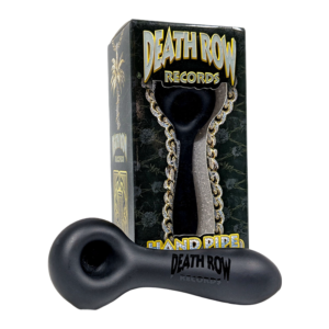 DEATH ROW RECORDS HAND PIPE - 4" SAND BLASTED SPOON PIPE JADE BLACK