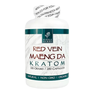 WHOLE HERBS KRATOM CAPSULES 250CT/5.3OZ - RED VEIN MAENG DA