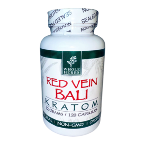 WHOLE HERBS KRATOM CAPSULES 120CT/2.5OZ - RED VEIN BALI