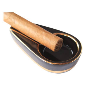 CERAMIC ASHTRAYS - T25001 BLACK & GOLD