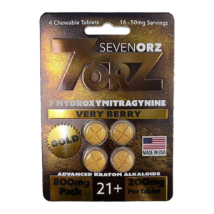 7ORZ GOLD 7-HYDROXYMITRAGYNINE TABLETS 200MG 4CT