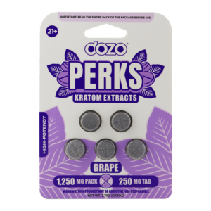 DOZO PERKS KRATOM EXTRACT TABLETS 250MG 5CT - GRAPE