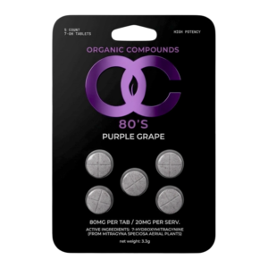 ORGANIC COMPOUNDS 80'S 7-HYDROXY TABLETS 80MG 5CT - PURPLE GRAPE