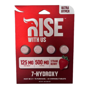 RISE ULTRA HYPER 7-HYDROXY CHEWABLE TABLETS 125MG 4CT