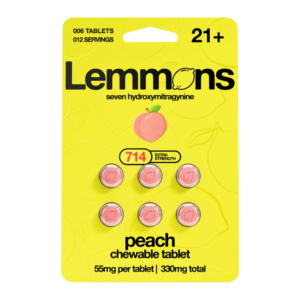 EXODUS LEMMONS 7-HYDROXYMITRAGYNINE EXTRA STRENGTH CHEWABLE TABLETS 55MG 6CT