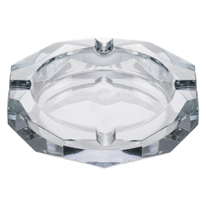 GLASS ASHTRAY CRYSTAL OCTAGON DESIGN