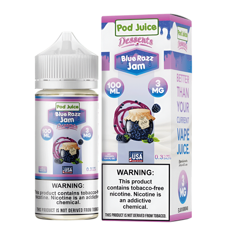 POD JUICE DESSERTS 100ML 0MG - BLUE RAZZ JAM