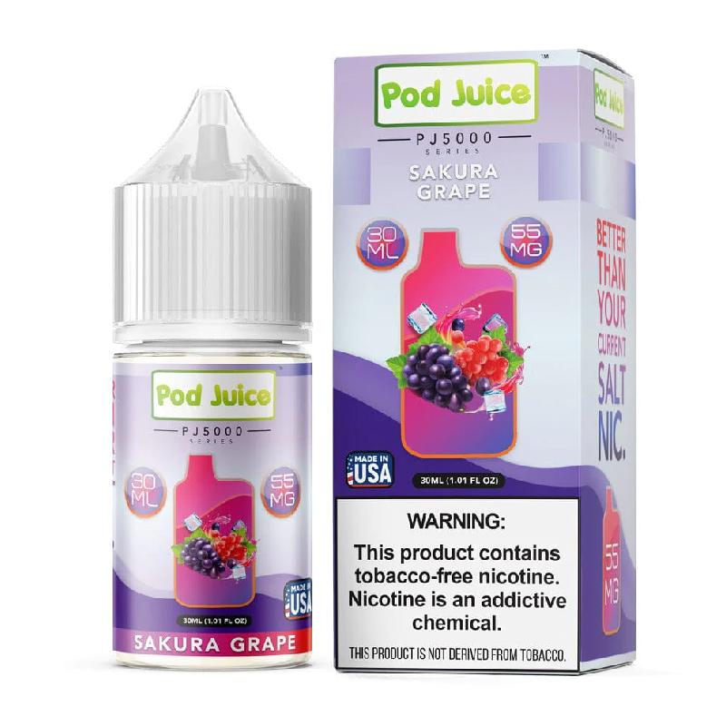 POD JUICE PJ5000 SALT NIC 30ML 55MG - SAKURA GRAPE