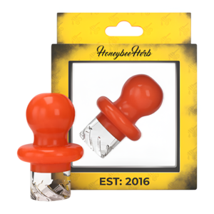 HONEYBEE HERB GLASS CARB CAP - CC-14 ORANGE