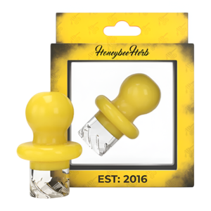 HONEYBEE HERB GLASS CARB CAP - CC-14 YELLOW