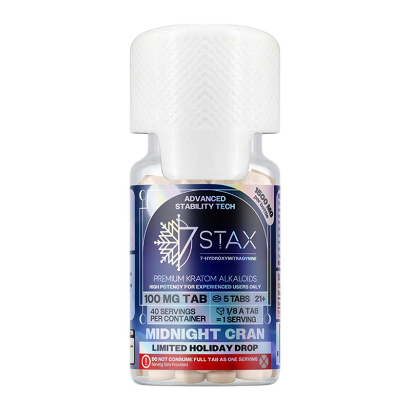 7STAX 7-HYDROXYMITRAGYNINE TABLETS BOTTLE 100MG 15CT - MIDNIGHT CRAN