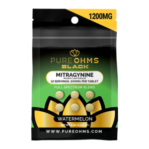 PURE OHMS BLACK FULL SPECTRUM BLEND MITRAGYNINE TABLETS 200MG 6CT