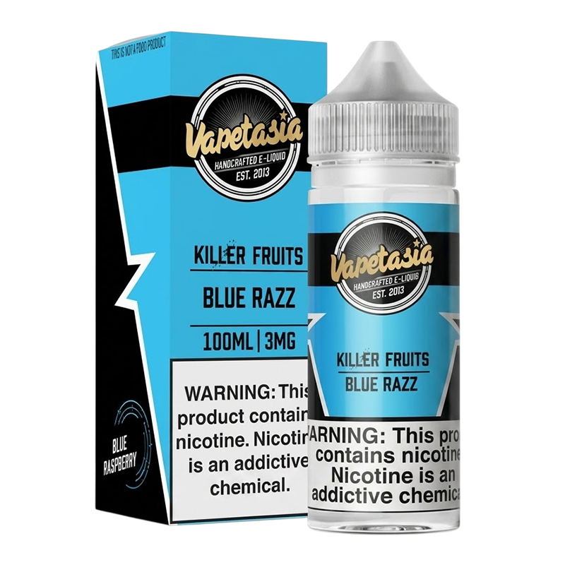 VAPETASIA KILLER FRUITS 100ML 3MG - BLUE RAZZ