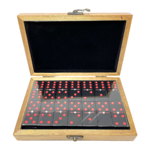 RAW DOMINOES DOUBLE SIX DOMINOES SET OF 28 - BLACK