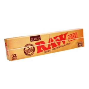 RAW ROLLING PAPER CONES BOX - 32 PACK 1 1/4 SIZE