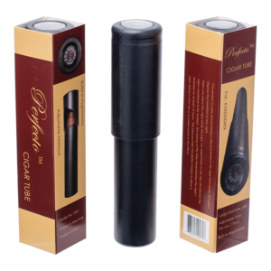 PERFECTO CIGAR HOLDER TUBE - TH01 ADJUSTABLE 68 RING GAUGE WITH BUILT IN HYGROMETER BOX OF 18