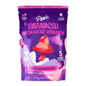 PURPLE ENHANCED MICRODOSE GUMMIES 3000MG BOX OF 10 - STRAWBERRY