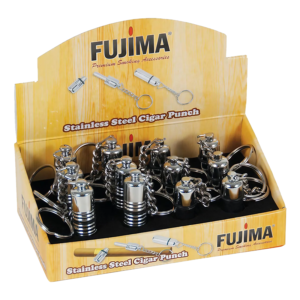 FUJIMA CIGAR PUNCH WITH KEY RING - BK6 STAINLESS STEEL BOX OF 12