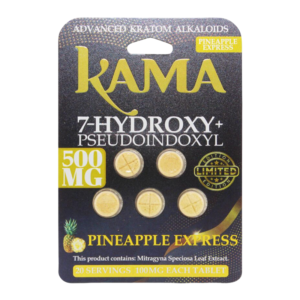 KAMA ADVANCED KRATOM ALKALOIDS 7-HYDROXYMITRAGYNINE+PSEUDOINDOXYL TABLETS 100MG 5CT - PINEAPPLE EXPRESS