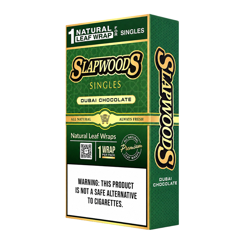 SLAPWOODS ALL NATURAL LEAF WRAPS 1PK BOX OF 20 - DUBAI CHOCOLATE