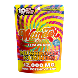 WUNDER MIND MELT BLEND MUSHROOM GUMMIES 1200MG 10CT - STRAWNANA