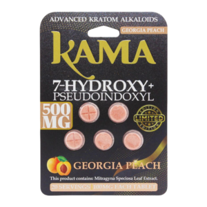 KAMA ADVANCED KRATOM ALKALOIDS 7-HYDROXYMITRAGYNINE+PSEUDOINDOXYL TABLETS 100MG 5CT - GEORGIA PEACH