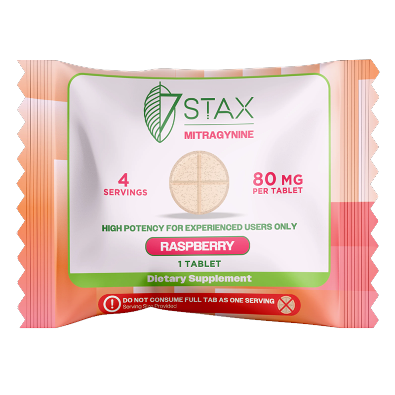 7 STAX NANO TECH MITRAGYNINE TABLETS 80MG 1CT - RASPBERRY