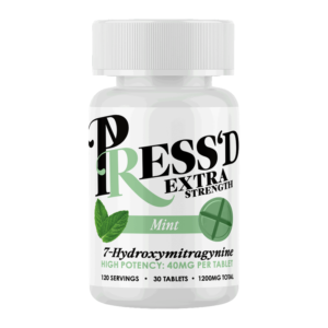 PRESS'D EXTRA STRENGTH 7-HYDROXYMITRAGYNINE TABLETS BOTTLE 40MG 30CT - MINT
