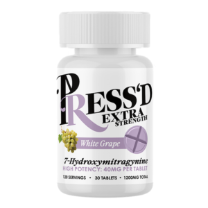 PRESS'D EXTRA STRENGTH 7-HYDROXYMITRAGYNINE TABLETS BOTTLE 40MG 30CT - WHITE GRAPE
